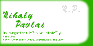 mihaly pavlai business card